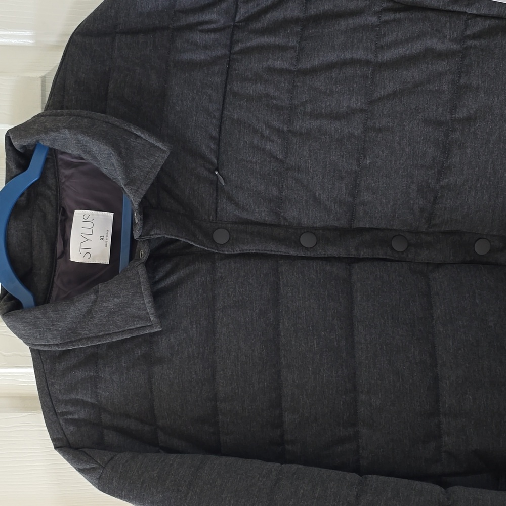 STYLUS BRAND MENS DARK GRAY HEATHER SNAP FRONT WINTER COAT SIZE XL